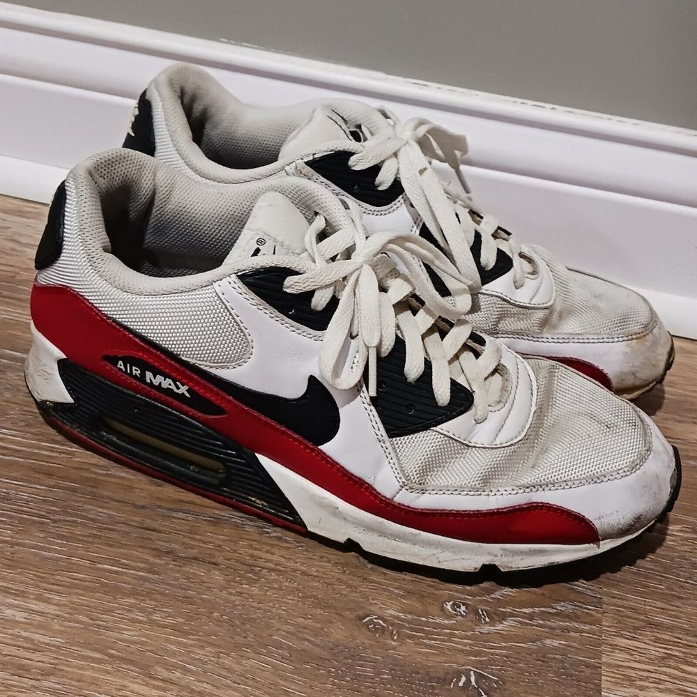 Nike Air Max 90 Sneakers Rare Shoes Red Black 325018-602 Mens 12